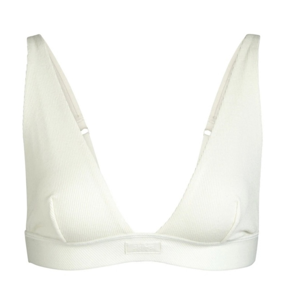 Cotton Plunge Bralette (bone)
